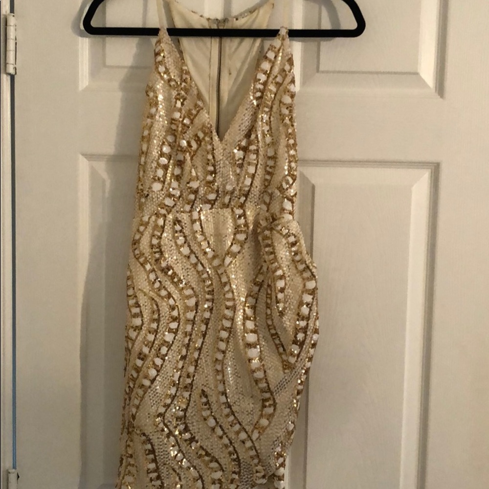 Boutique sequence cut out dress